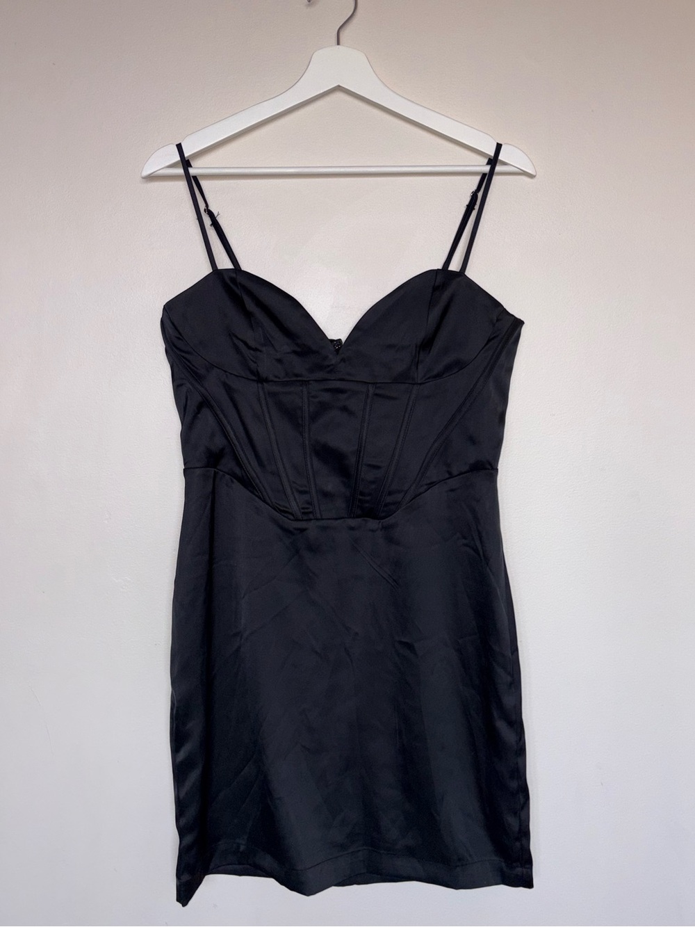 Dynamite Black Satin Corset Mini Dress